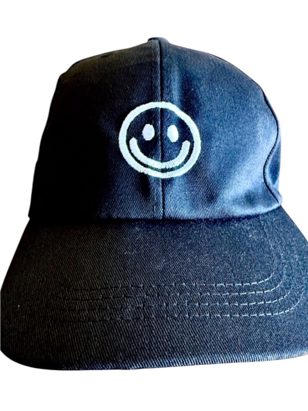 Black Smiley Baseball Cap - Unbranded